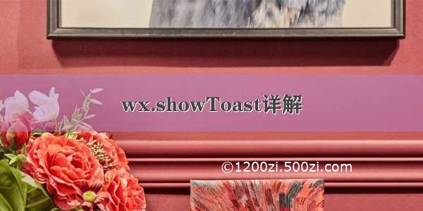 wx.showToast详解