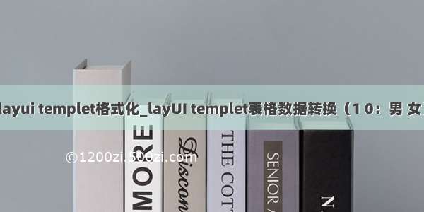 layui templet格式化_layUI templet表格数据转换（1 0：男 女）