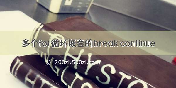 多个for循环嵌套的break continue