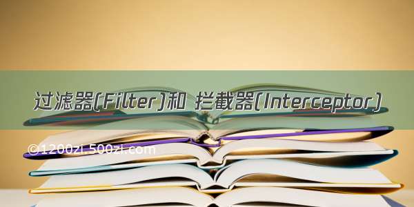 过滤器(Filter)和 拦截器(Interceptor)