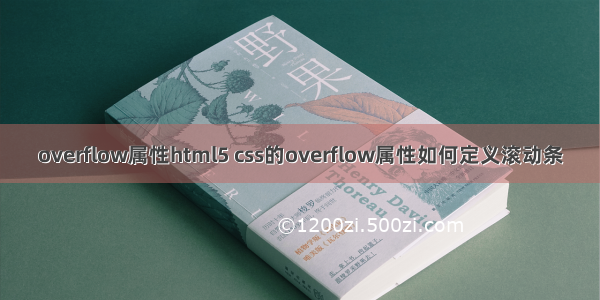 overflow属性html5 css的overflow属性如何定义滚动条