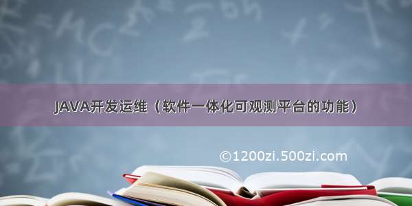 JAVA开发运维（软件一体化可观测平台的功能）