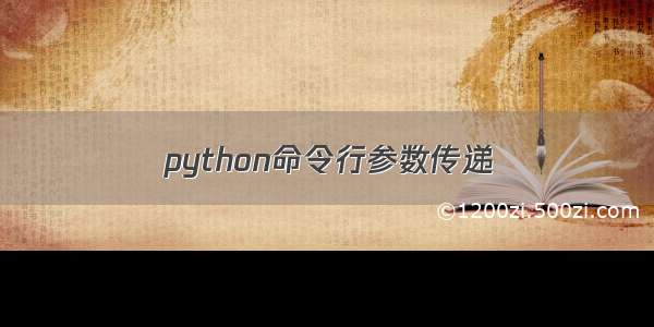 python命令行参数传递