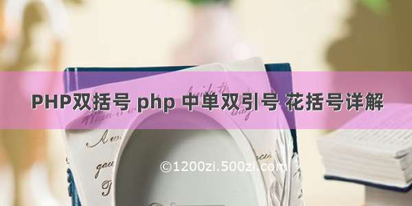 PHP双括号 php 中单双引号 花括号详解