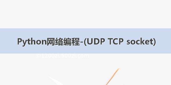 Python网络编程-(UDP TCP socket)