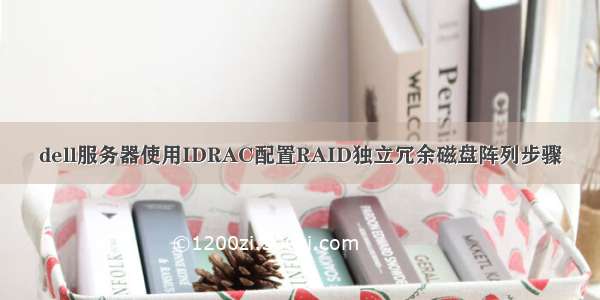 dell服务器使用IDRAC配置RAID独立冗余磁盘阵列步骤