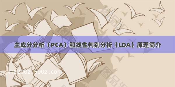主成分分析（PCA）和线性判别分析（LDA）原理简介