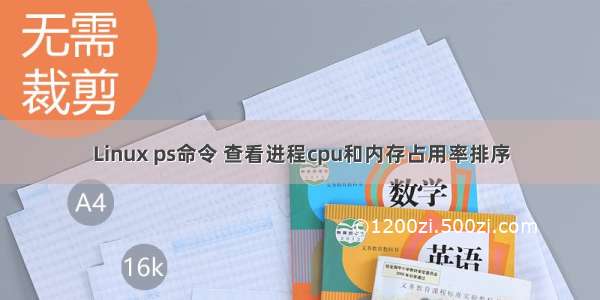 Linux ps命令 查看进程cpu和内存占用率排序