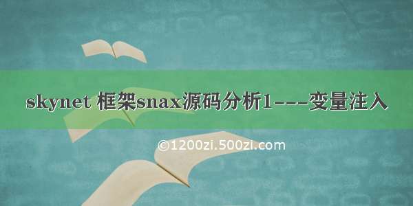 skynet 框架snax源码分析1---变量注入