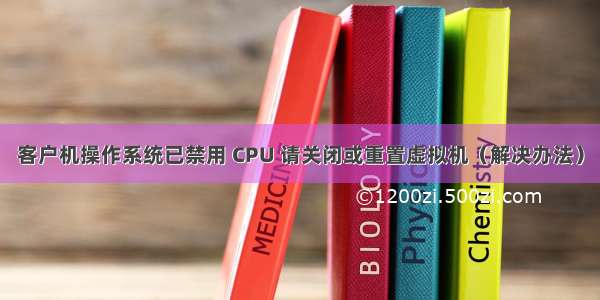 客户机操作系统已禁用 CPU 请关闭或重置虚拟机（解决办法）