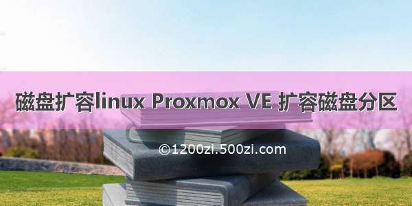 磁盘扩容linux Proxmox VE 扩容磁盘分区