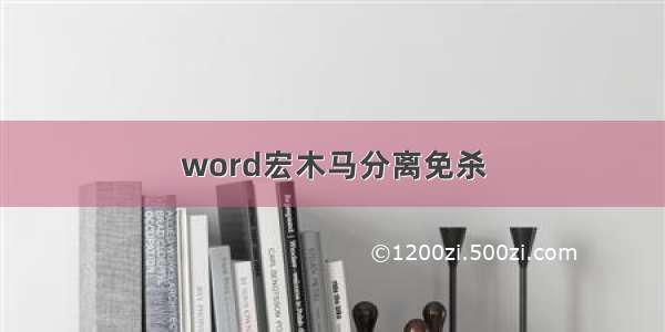 word宏木马分离免杀