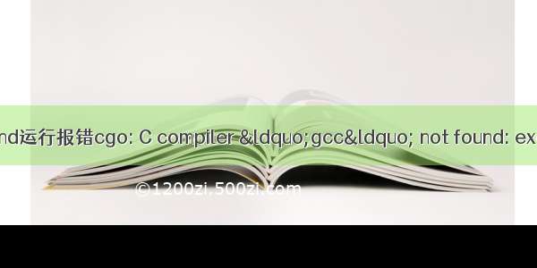 gcc已安装 但goland运行报错cgo: C compiler “gcc“ not found: exec: “gcc