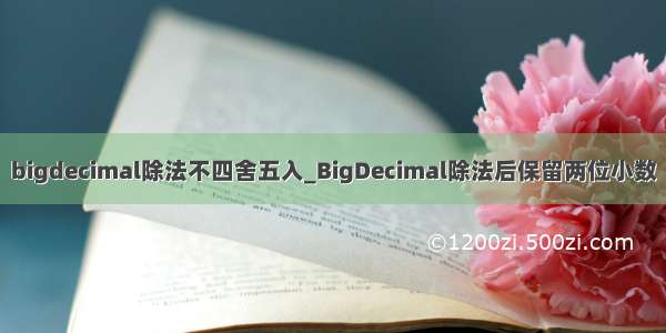 bigdecimal除法不四舍五入_BigDecimal除法后保留两位小数