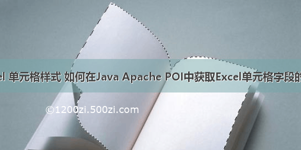 java poi excel 单元格样式 如何在Java Apache POI中获取Excel单元格字段的字体样式？...