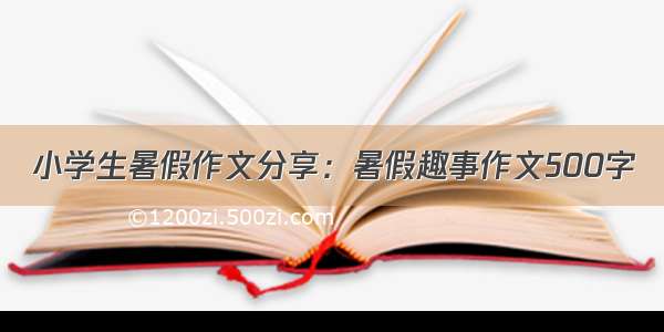 小学生暑假作文分享：暑假趣事作文500字