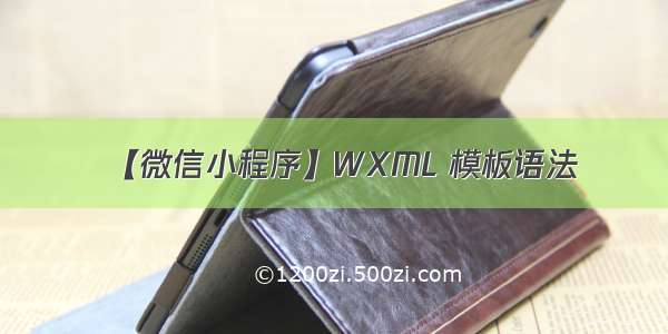 【微信小程序】WXML 模板语法