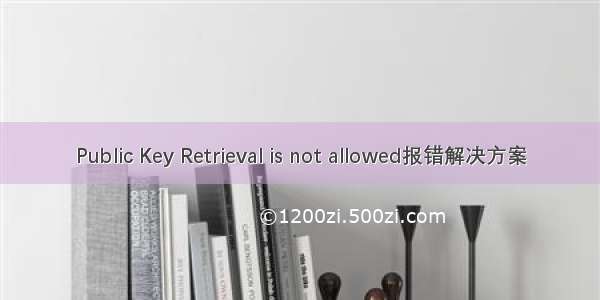 Public Key Retrieval is not allowed报错解决方案