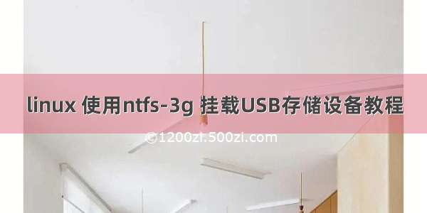 linux 使用ntfs-3g 挂载USB存储设备教程