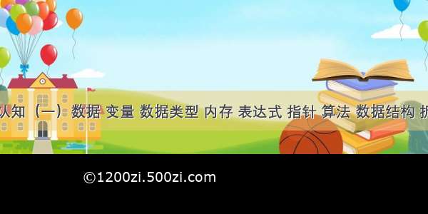 程序员认知（一）数据 变量 数据类型 内存 表达式 指针 算法 数据结构 拆箱装箱