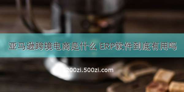 亚马逊跨境电商是什么 ERP软件到底有用吗