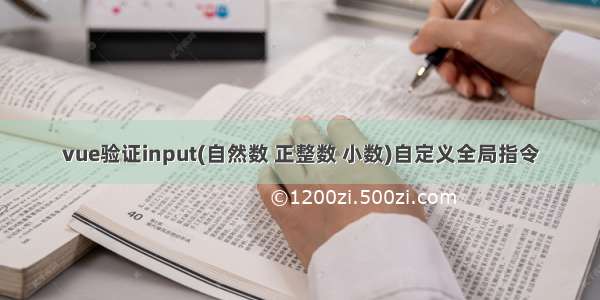 vue验证input(自然数 正整数 小数)自定义全局指令