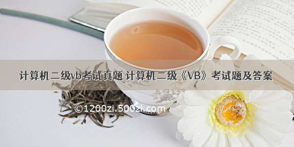 计算机二级vb考试真题 计算机二级《VB》考试题及答案