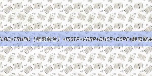 网络综合实验拓扑VLAN+TRUNK（链路聚合）+MSTP+VRRP+DHCP+OSPF+静态路由+ACL+地址转换