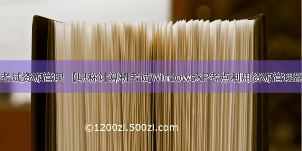 xp计算机考试资源管理 【职称计算机考试WindowsXP考点利用资源管理器模式】- 