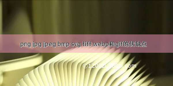 png jpg jpeg bmp svg tiff webp和gif的优缺点