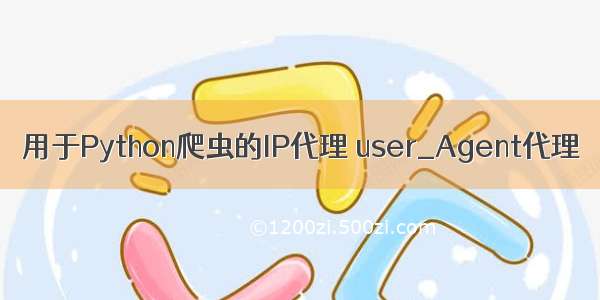 用于Python爬虫的IP代理 user_Agent代理