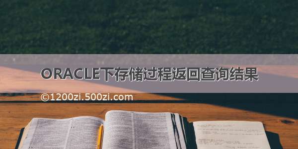 ORACLE下存储过程返回查询结果