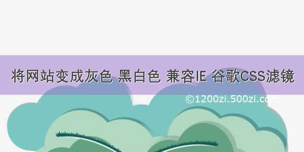 将网站变成灰色 黑白色 兼容IE 谷歌CSS滤镜