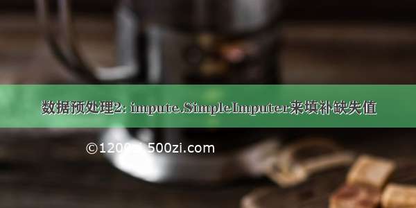 数据预处理2: impute.SimpleImputer来填补缺失值