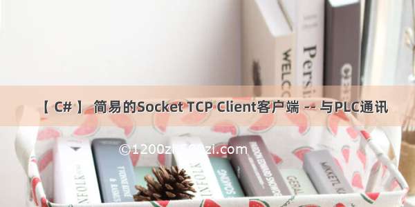 【 C# 】 简易的Socket TCP Client客户端 -- 与PLC通讯