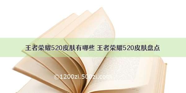 王者荣耀520皮肤有哪些 王者荣耀520皮肤盘点