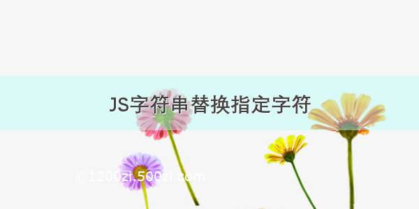 JS字符串替换指定字符