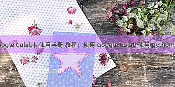 【Google Colab】使用手册 教程；使用 Google Colab 使用 python 服务器