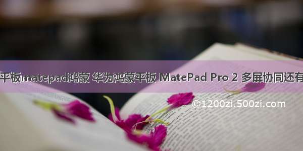 华为平板matepad鸿蒙 华为鸿蒙平板 MatePad Pro 2 多屏协同还有突破