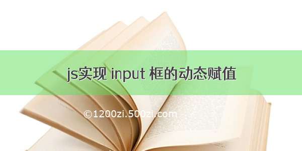 js实现 input 框的动态赋值