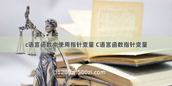 c语言函数中使用指针变量 C语言函数指针变量