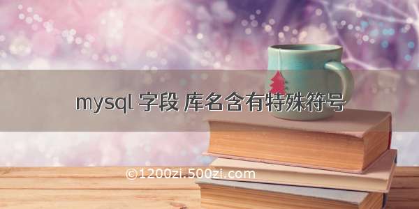 mysql 字段 库名含有特殊符号