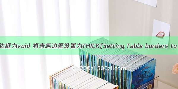 html表格边框为void 将表格边框设置为THICK(Setting Table borders to THICK)