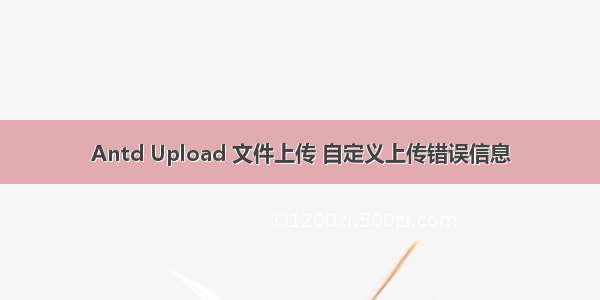 Antd Upload 文件上传 自定义上传错误信息