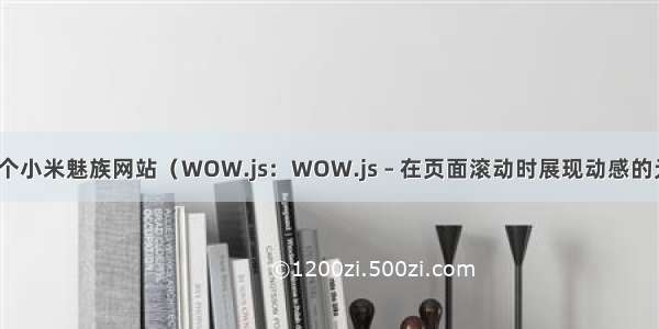 你也可以做一个小米魅族网站（WOW.js：WOW.js – 在页面滚动时展现动感的元素动画效果）