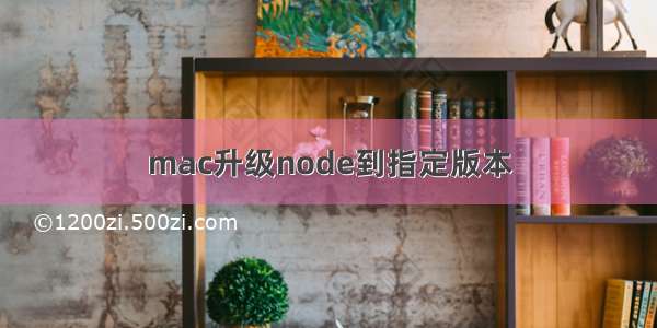 mac升级node到指定版本