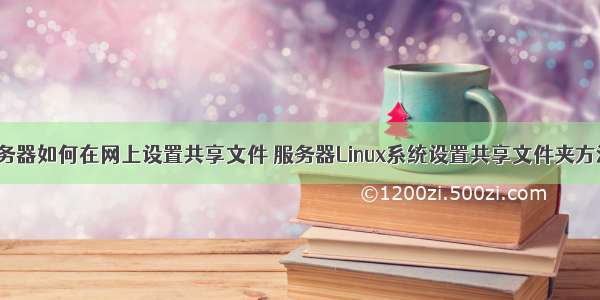 服务器如何在网上设置共享文件 服务器Linux系统设置共享文件夹方法！