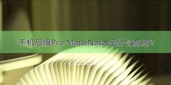 手机后缀Pro Mate Note 是什么意思？