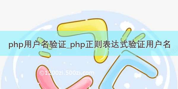 php用户名验证_php正则表达式验证用户名