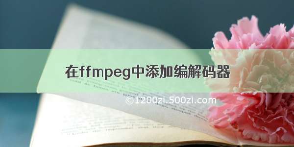 在ffmpeg中添加编解码器